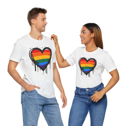 Gay Pride - Heart on Drip Tee