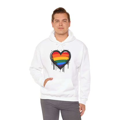 Gay Pride Heart on Drip Hoodie