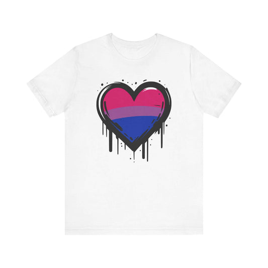 Bi Pride - Heart on Drip Tee