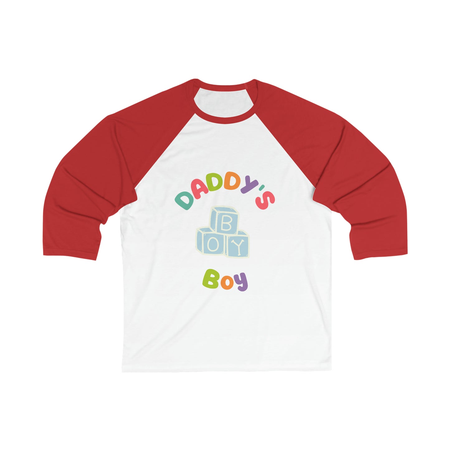 Daddy's Boy Blocks 3\4 Sleeve Baseball Tee