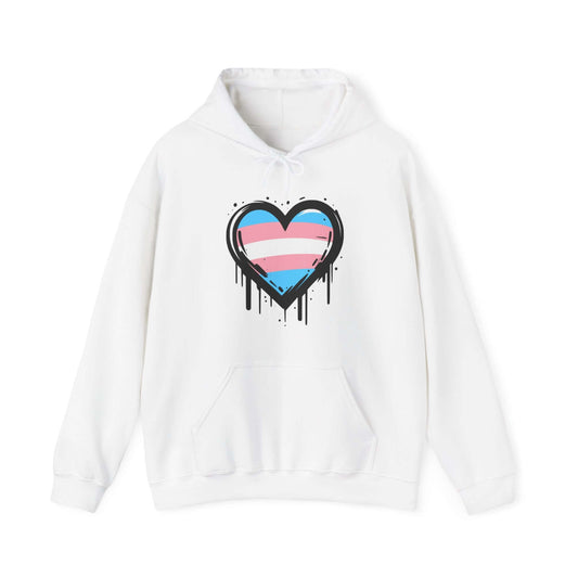 Trans Pride Heart on Drip Hoodie