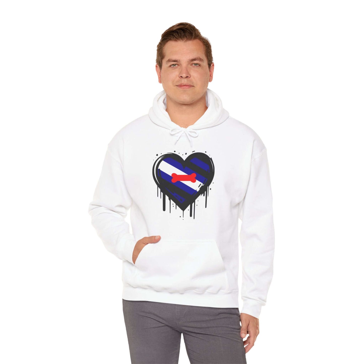 Puppy Pride Heart on Drip Hoodie