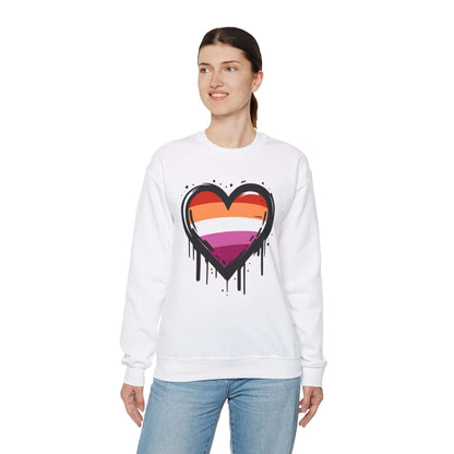 Lesbian Pride - Heart on Drip Sweatshirt