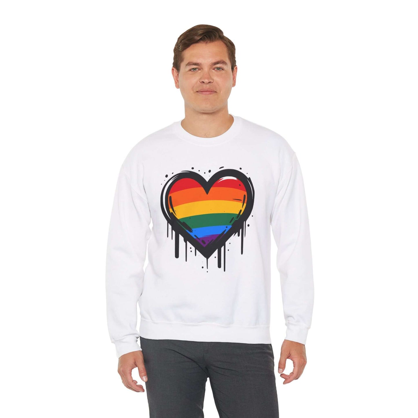 Gay Pride - Heart on Drip Sweatshirt