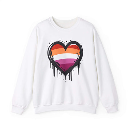 Lesbian Pride - Heart on Drip Sweatshirt