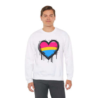 Pansexual Pride - Heart on Drip Sweatshirt