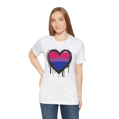 Bi Pride - Heart on Drip Tee