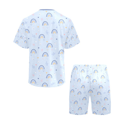 Blue Rainbows Short Pajama Set