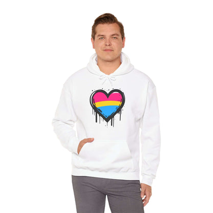 Pansexual Pride Heart on Drip Hoodie