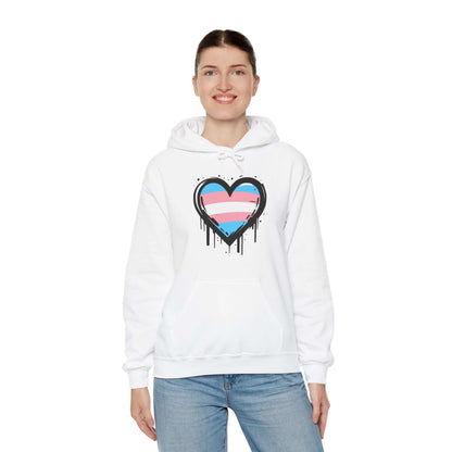 Trans Pride Heart on Drip Hoodie