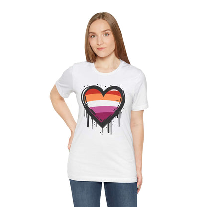 Lesbian Pride - Heart on Drip Tee