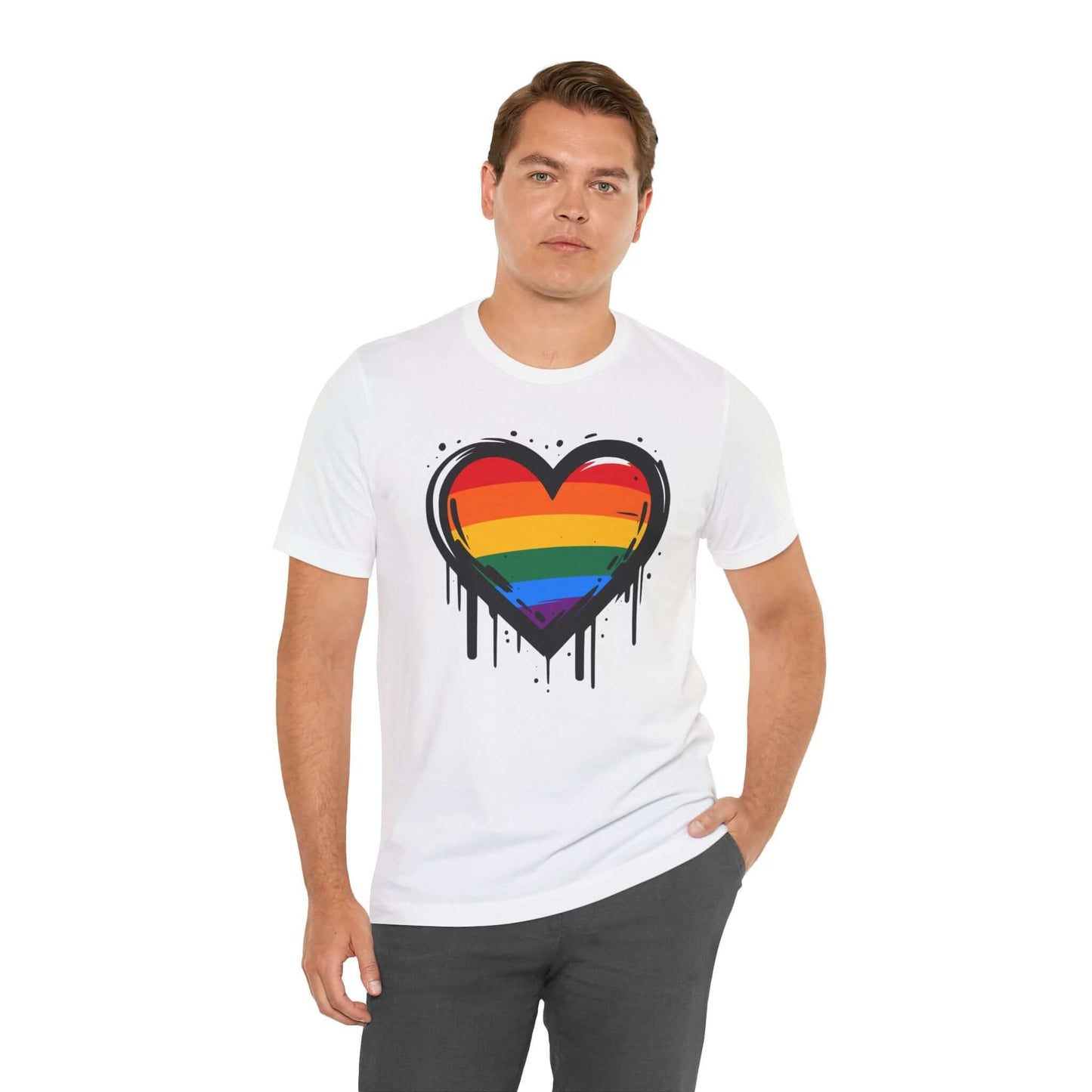 Gay Pride - Heart on Drip Tee