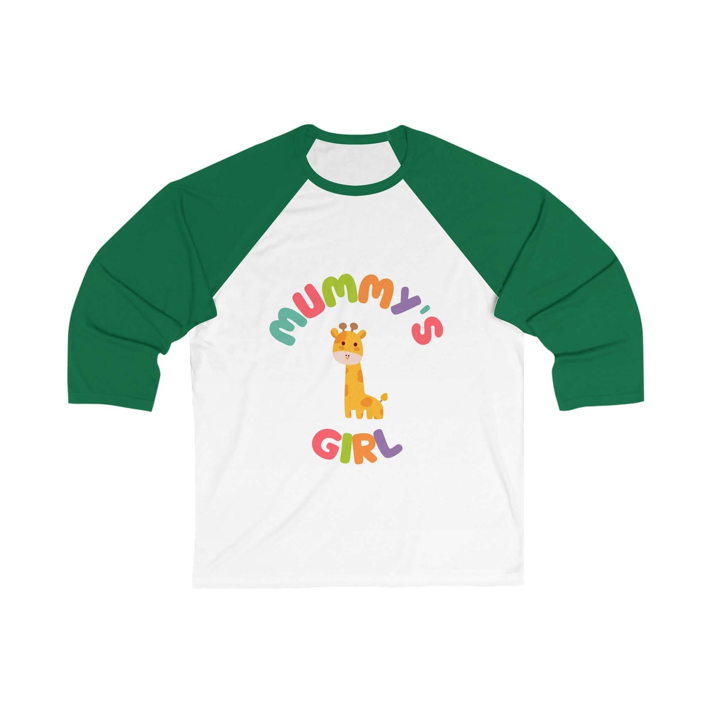 Mummy's Girl Giraffe 3\4 Sleeve Baseball Tee