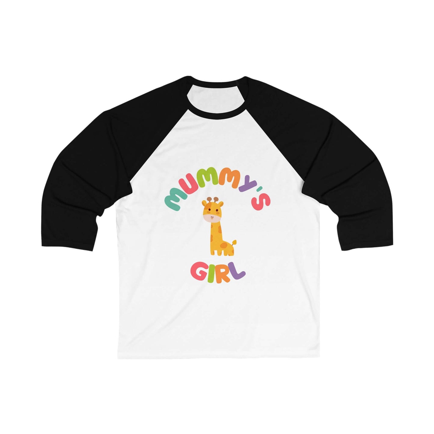 Mummy's Girl Giraffe 3\4 Sleeve Baseball Tee