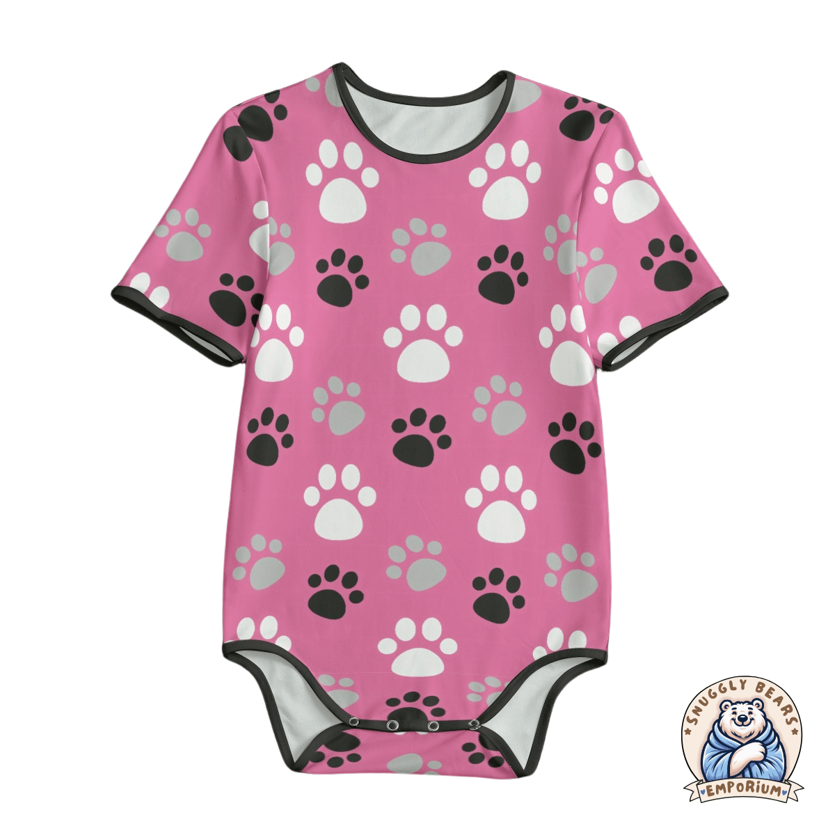 Paw Prints Pink Onesie