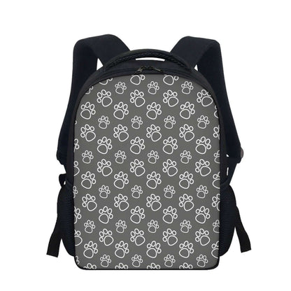 Paw Prints White + Slate Backpack