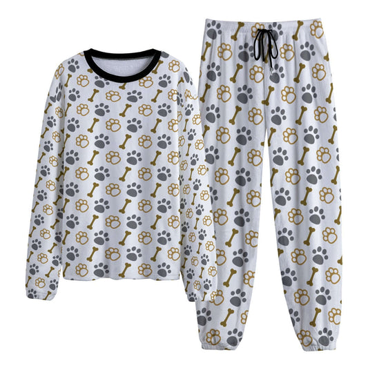 Paws and Bones Mustard Fleece Pajamas