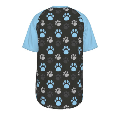 Paw Prints Blue + Grey T-Shirt