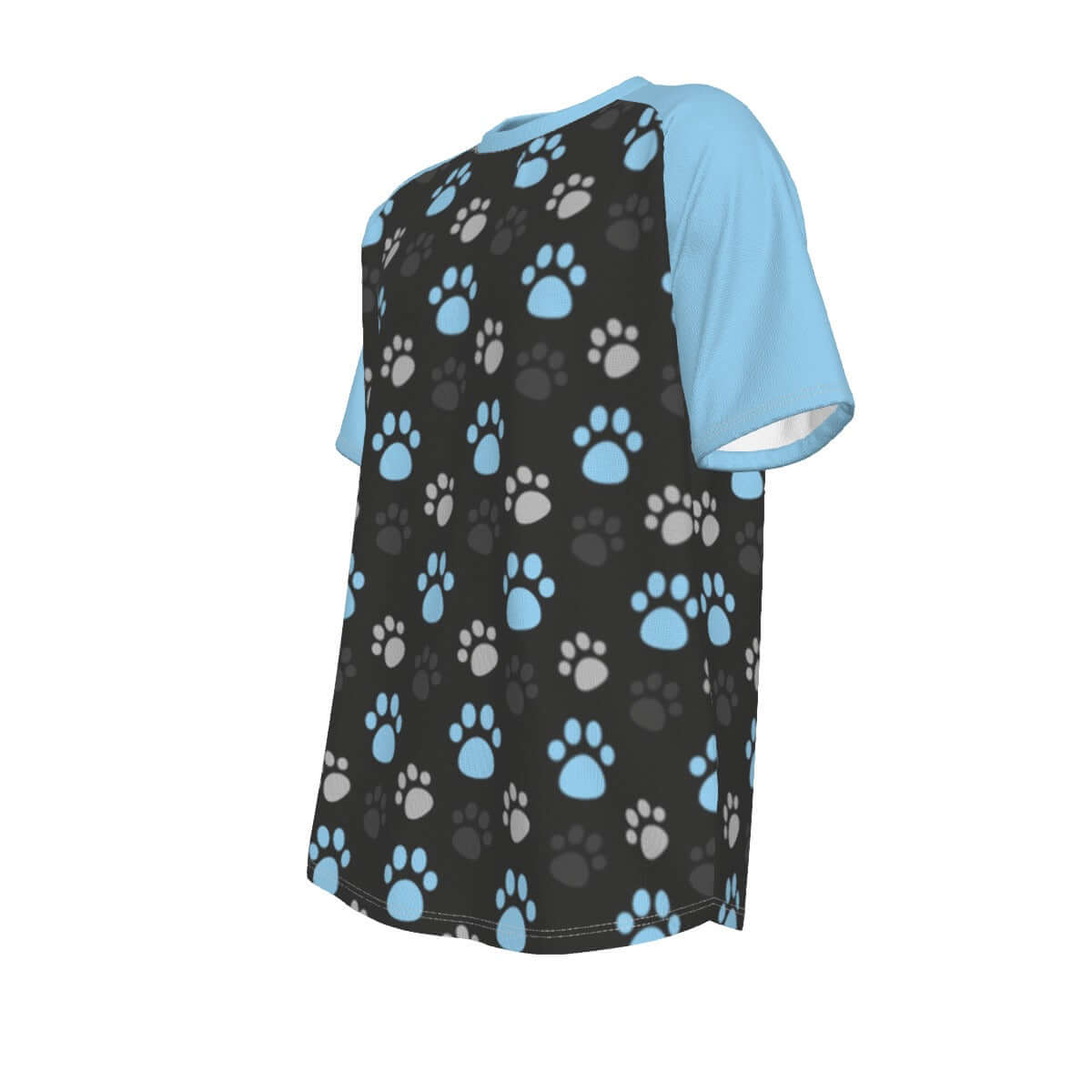 Paw Prints Blue + Grey T-Shirt