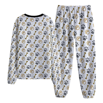 Paws and Bones Mustard Fleece Pajamas