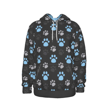 Paw Prints Blue + Grey Hoodie