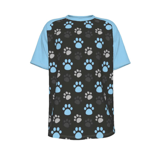 Paw Prints Blue + Grey T-Shirt