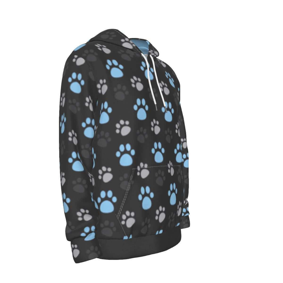 Paw Prints Blue + Grey Hoodie