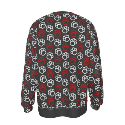 Paw Prints Red + White Sweatshirt