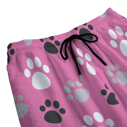 Paw Prints Pink Fleece Pajamas