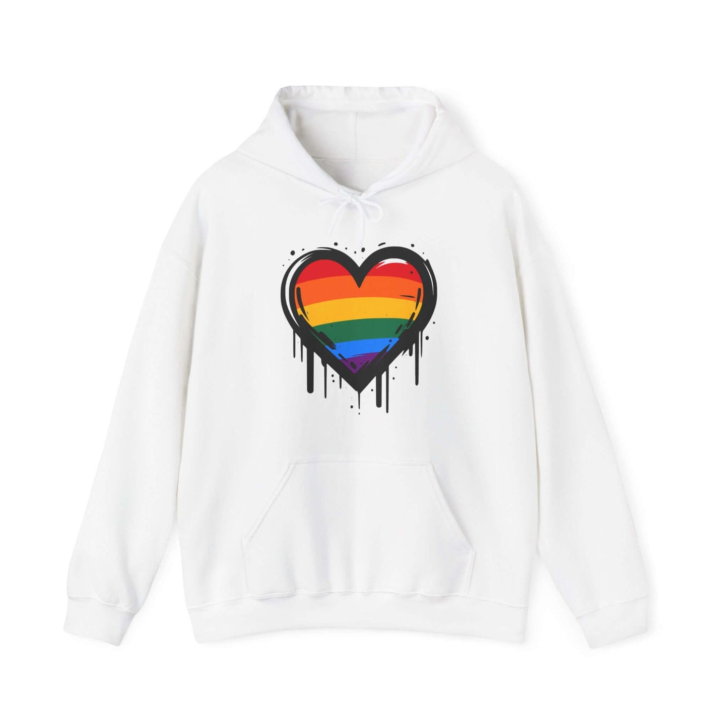 Gay Pride Heart on Drip Hoodie