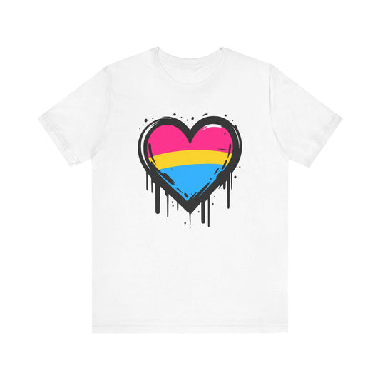 Pansexual Pride - Heart on Drip Tee