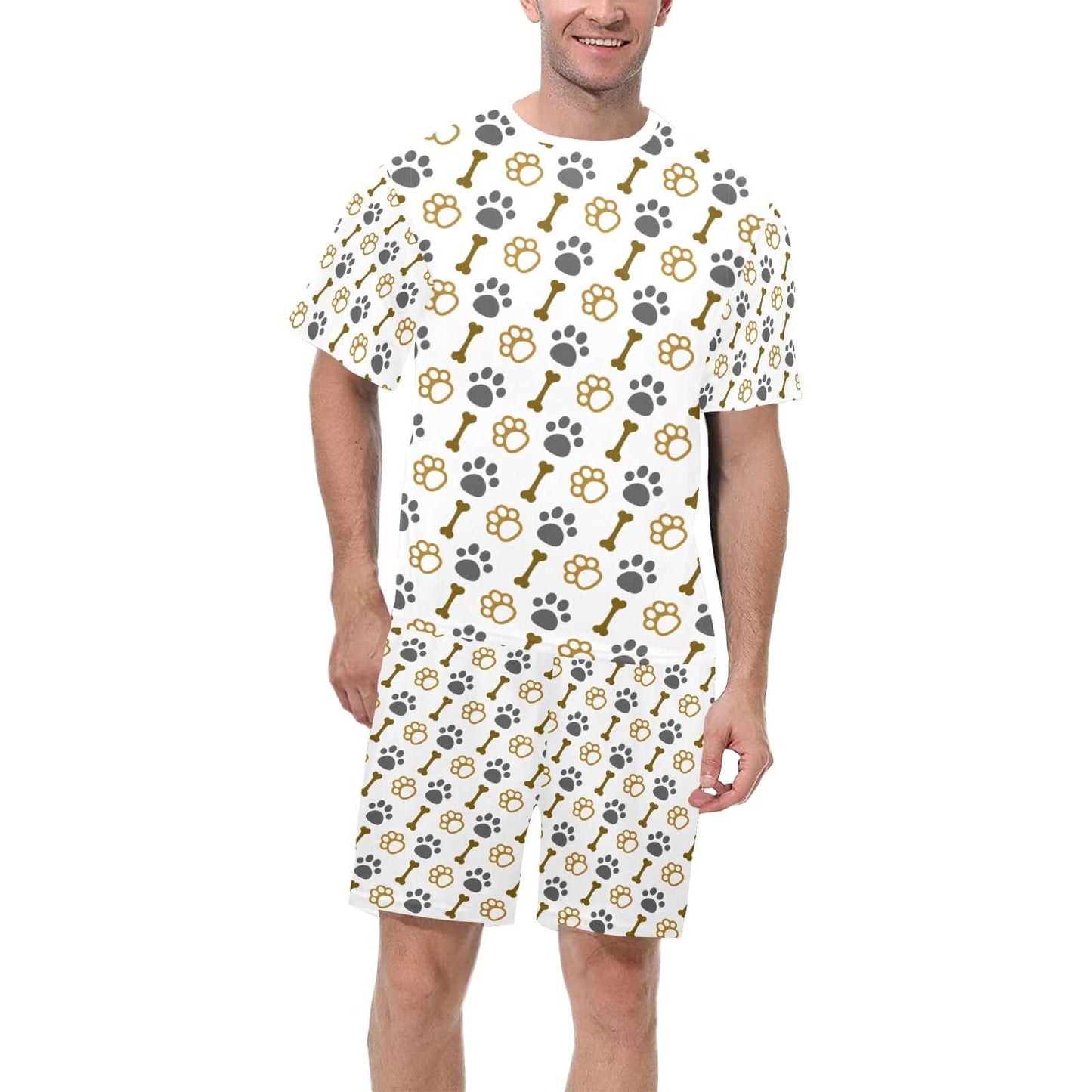 Paws abd Bones Mustard Short Pajama Set