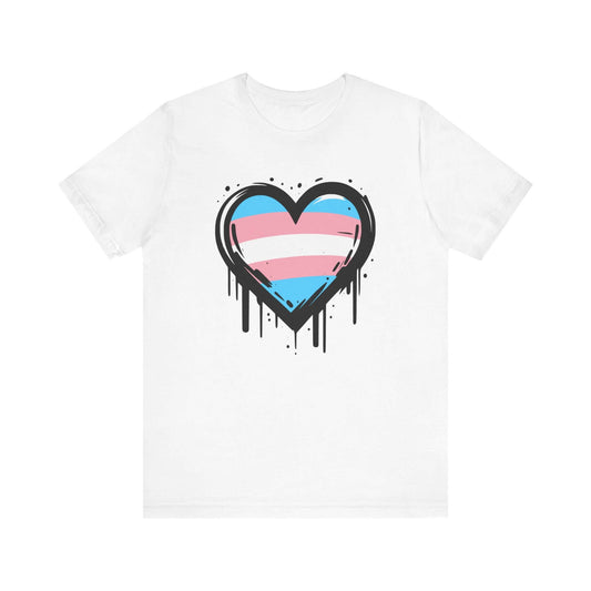 Trans Pride - Heart on Drip Tee