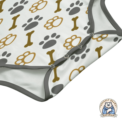 Paws and Bones Mustard Onesie