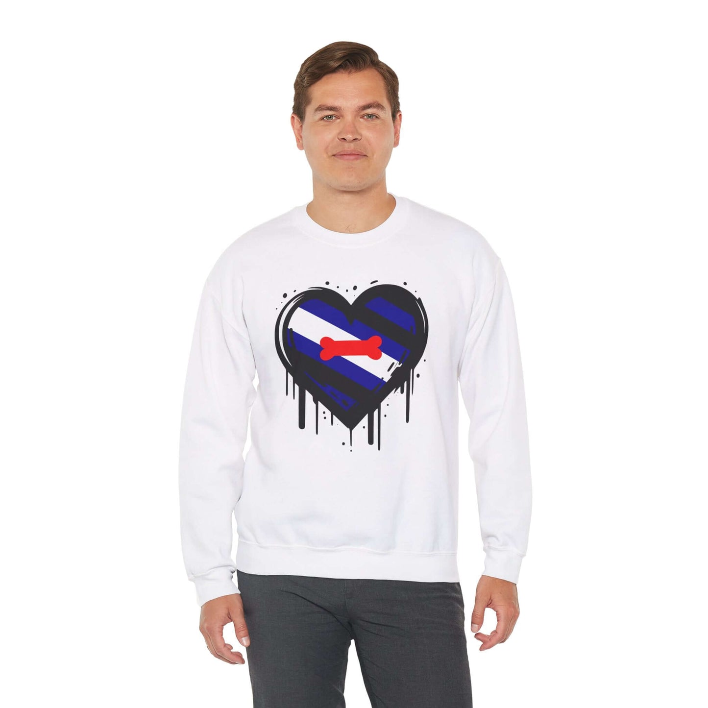 Puppy Pride - Heart on Drip Sweatshirt