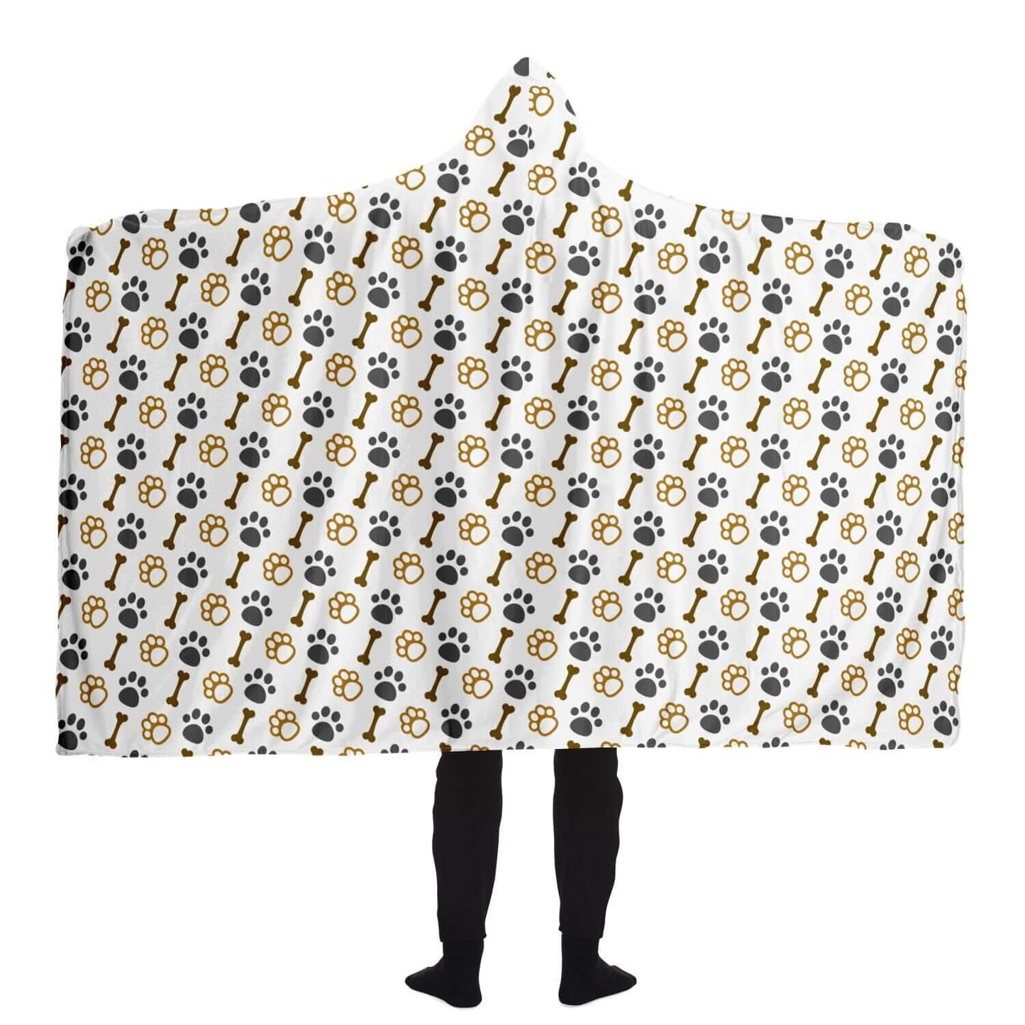 Paws + Bones - Mustard Hooded Blanket