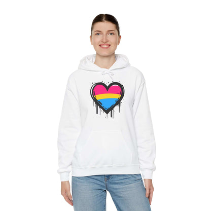 Pansexual Pride Heart on Drip Hoodie