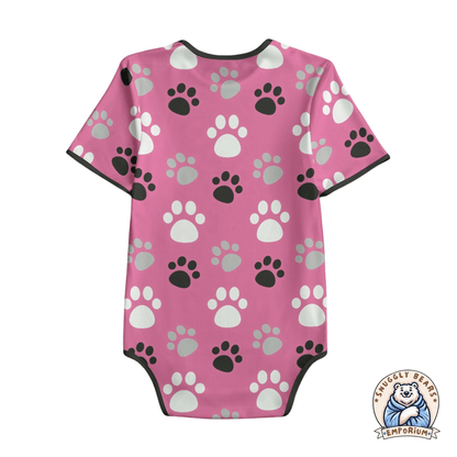 Paw Prints Pink Onesie