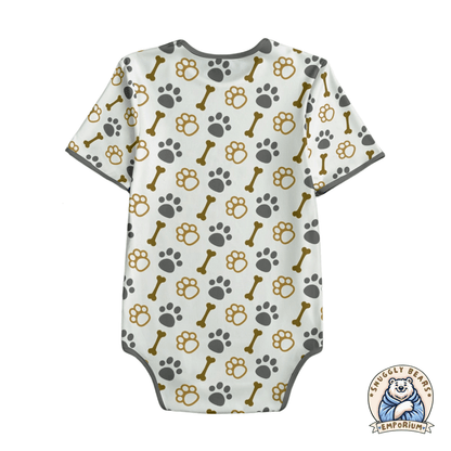 Paws and Bones Mustard Onesie