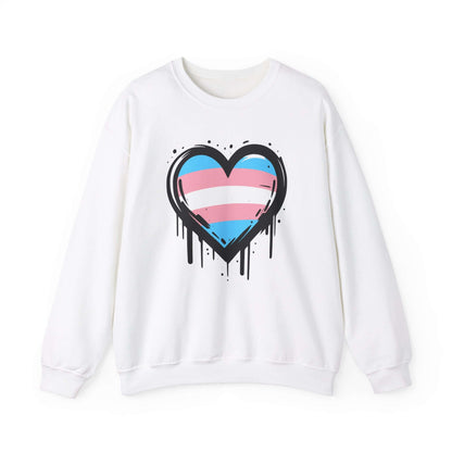 Trans Pride - Heart on Drip Sweatshirt