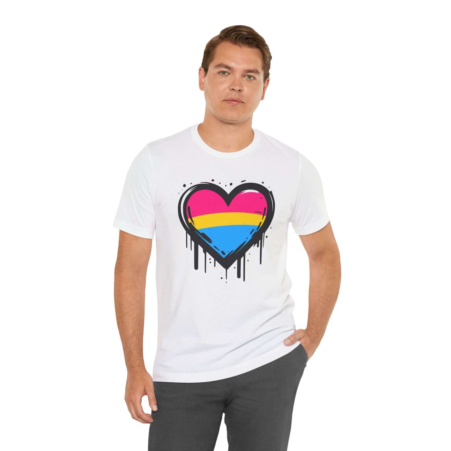 Pansexual Pride - Heart on Drip Tee