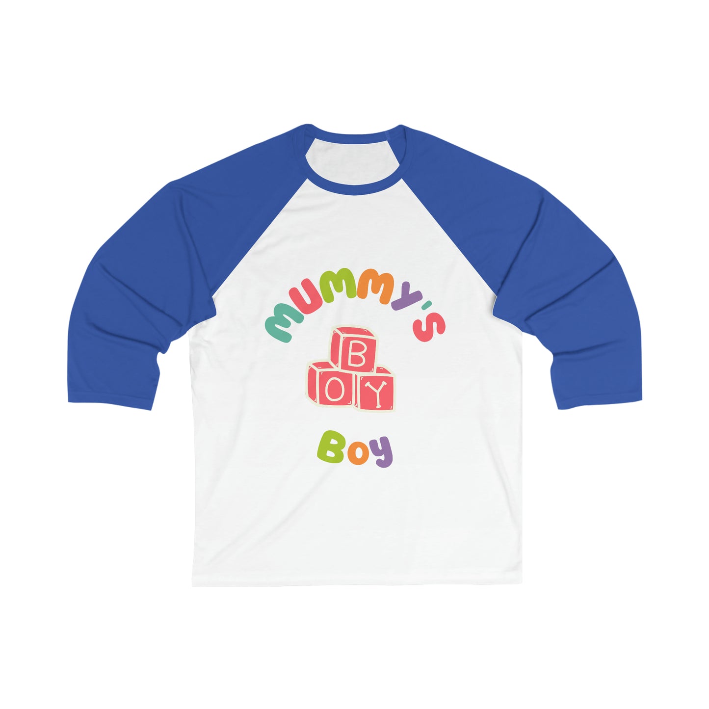 Mummy's Boy Blocks 3\4 Sleeve Baseball Tee