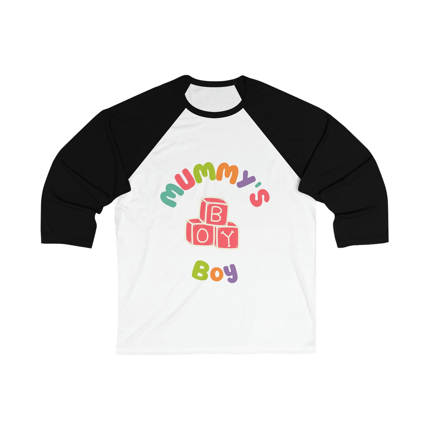 Mummy's Boy Blocks 3\4 Sleeve Baseball Tee