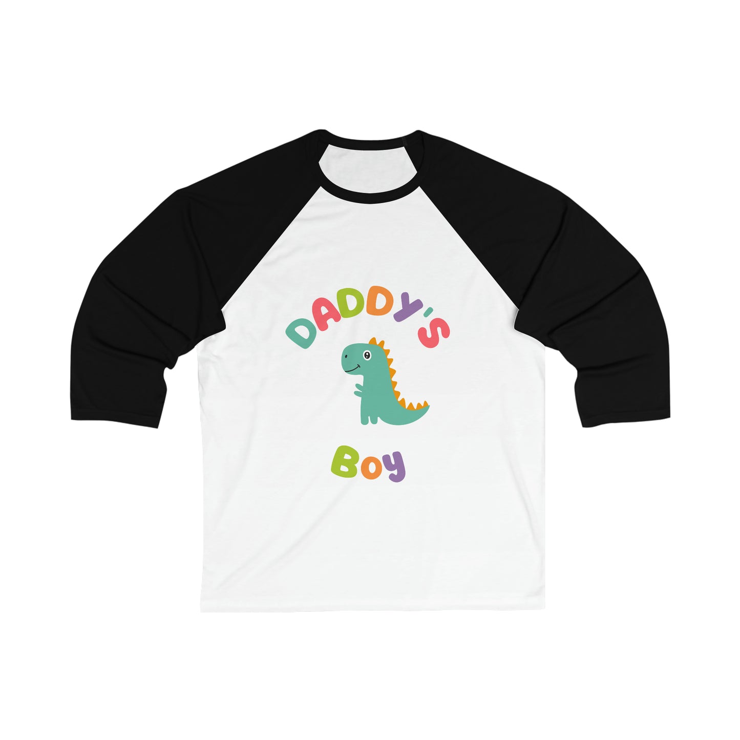 Daddy's Boy Dino 3\4 Sleeve Baseball Tee