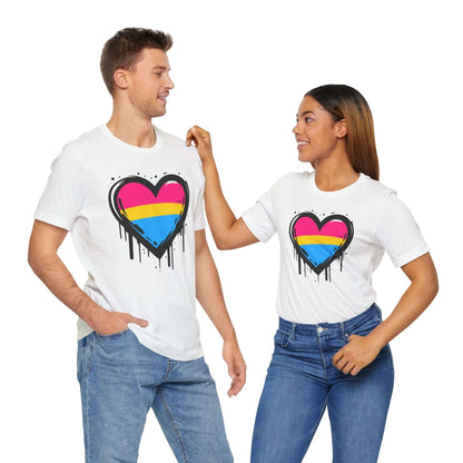 Pansexual Pride - Heart on Drip Tee