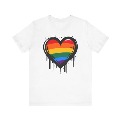 Gay Pride - Heart on Drip Tee