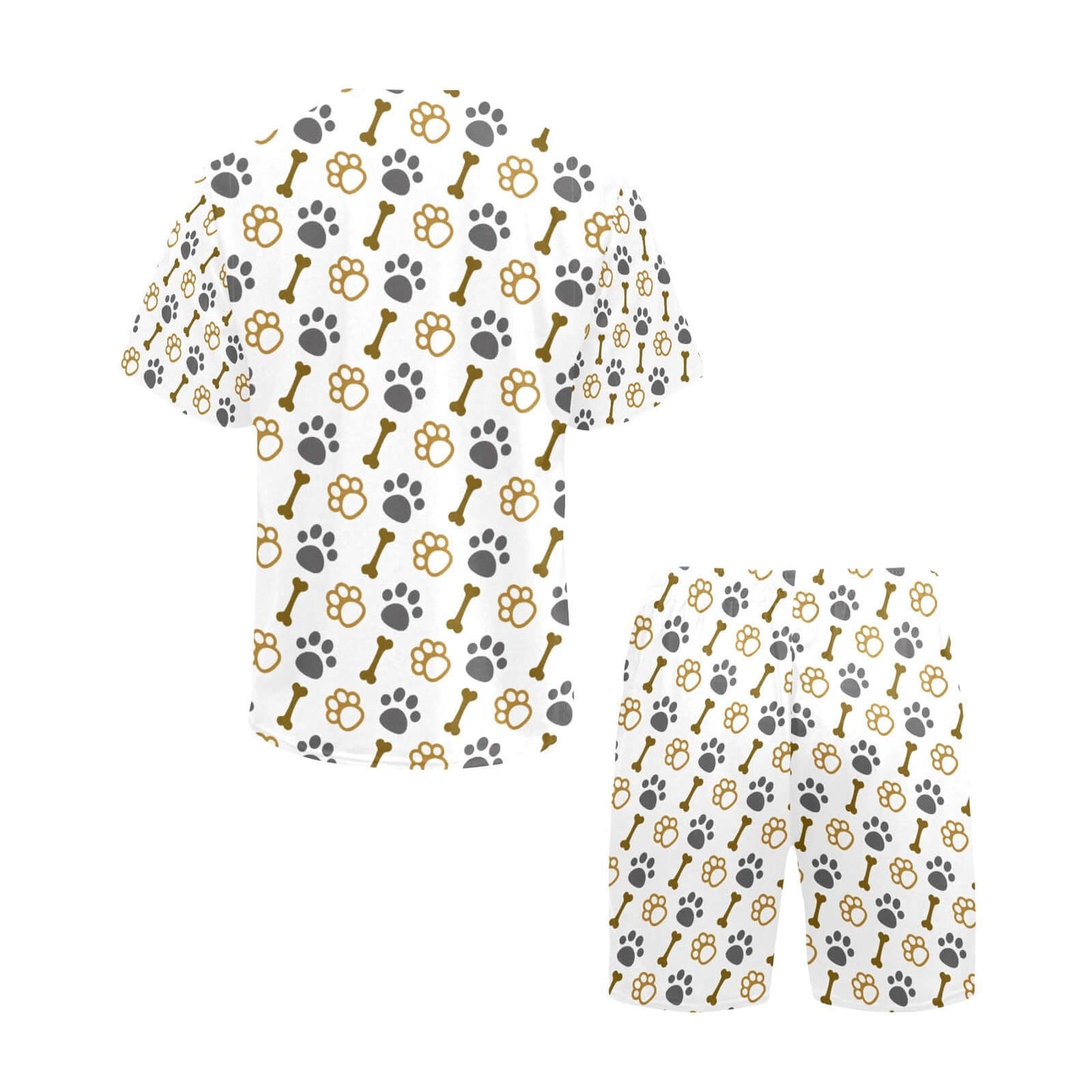 Paws abd Bones Mustard Short Pajama Set