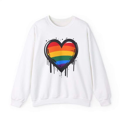 Gay Pride - Heart on Drip Sweatshirt