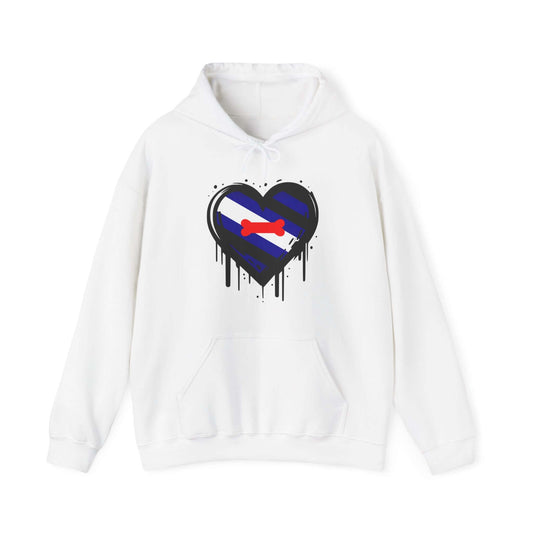 Puppy Pride Heart on Drip Hoodie