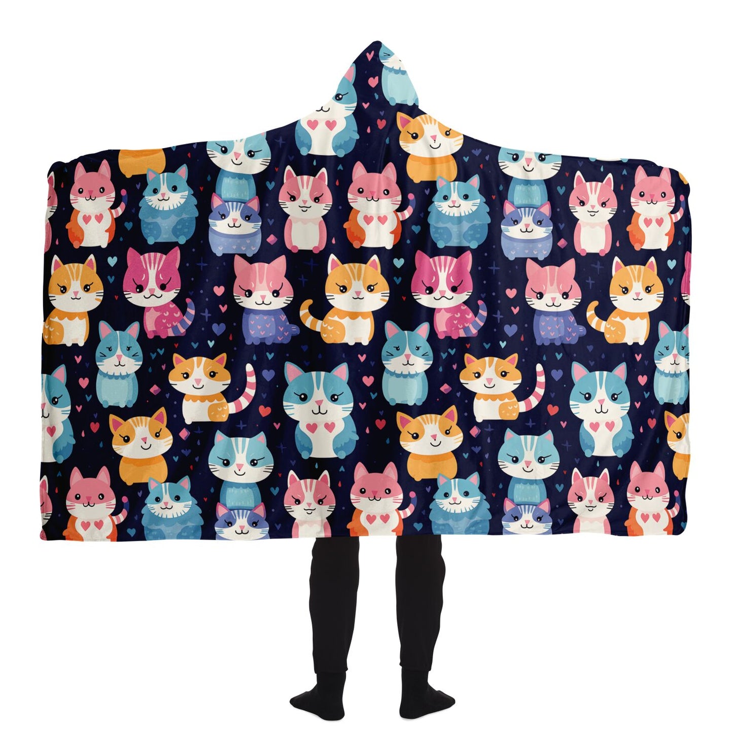 Cats Hooded Blanket